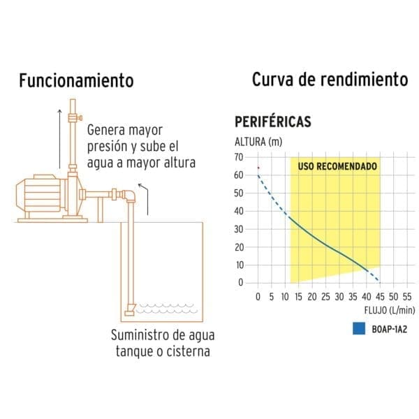 BOMBA PERIFERICA 1 HP (NEGRA) TRUPER - Imagen 4