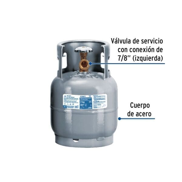 TANQUE DE GAS DE 2 KG, FOSET - Imagen 2