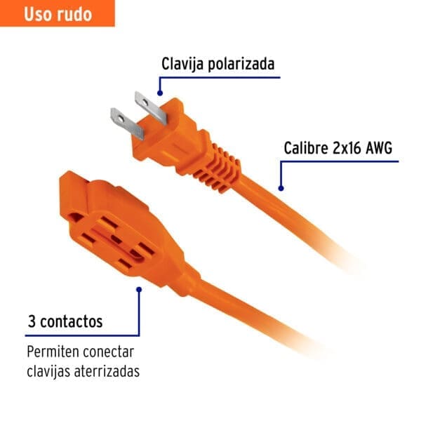 EXTENSION USO RUDO DE 4MTS. VOLTECK - Imagen 2