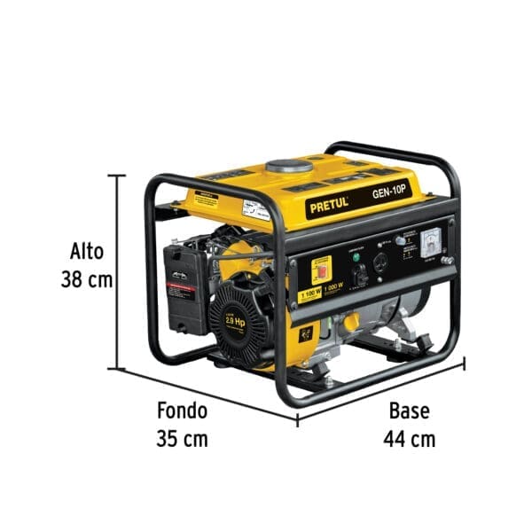 GENERADOR PORTATIL 1.1 KW MOTOR A GASOLINA, PRETUL - Imagen 3