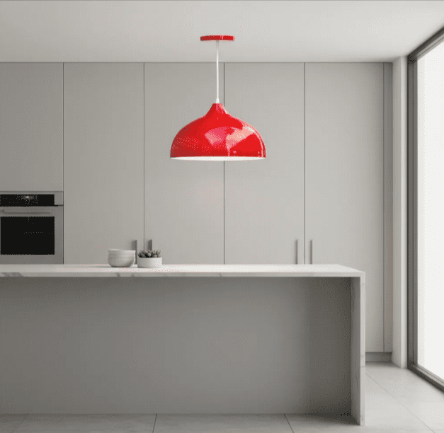 LAMPARA COLGANTE VINTAGE GOTA ROJA, SESENTERA. NO INCLUYE FOCO - Imagen 5