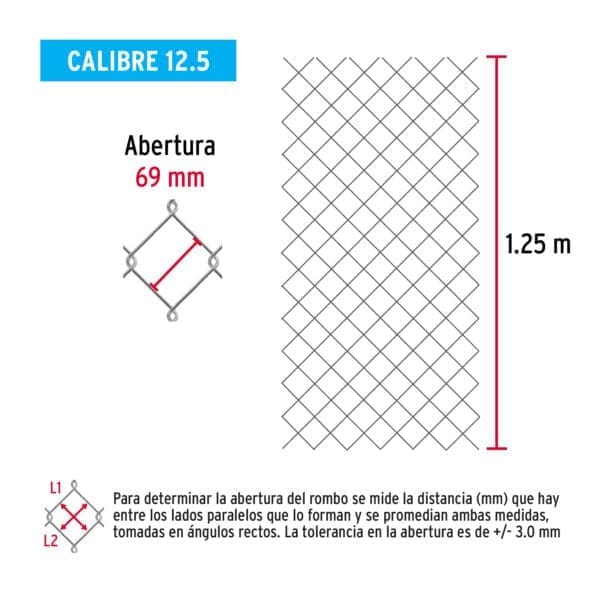 MALLA CICLONICA CAL. 12.5 ( 1.25 X 20 M ) - Imagen 3