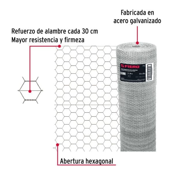 MALLA HEXAGONAL 1.2 M ROLLO - Imagen 2