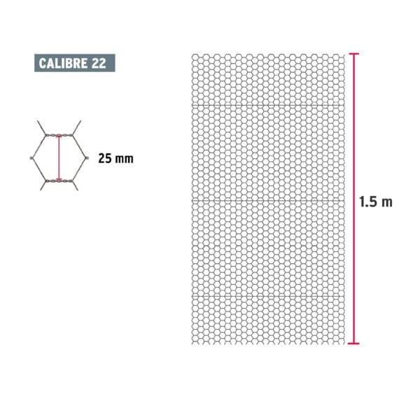 MALLA HEXAGONAL 1.5 M ROLLO - Imagen 3