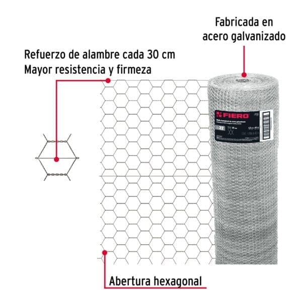 MALLA HEXAGONAL 1.5 M ROLLO - Imagen 2