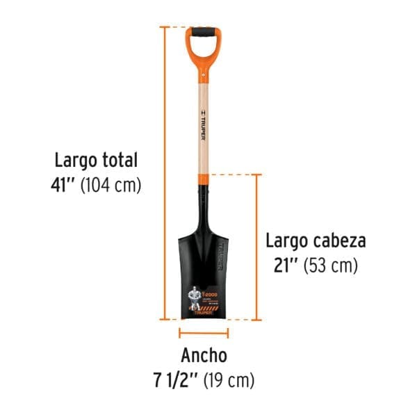 PALA RECTA NARANJA TRUPER - Imagen 3