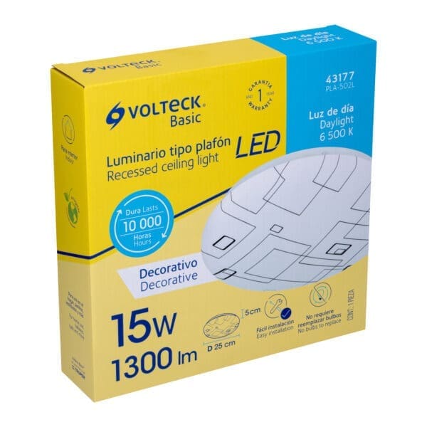 LUMINARIO LED 15 W, TIPO PLAFON (CUADROS) VOLTECK - Imagen 2