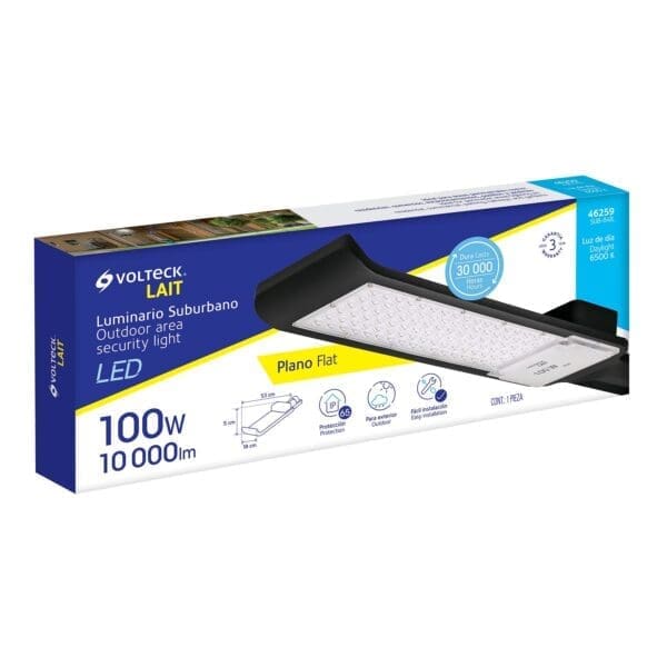 LUMINARIO SUBURBANO DE LED, PLANO, DE ALUMINIO, 100W - Imagen 3