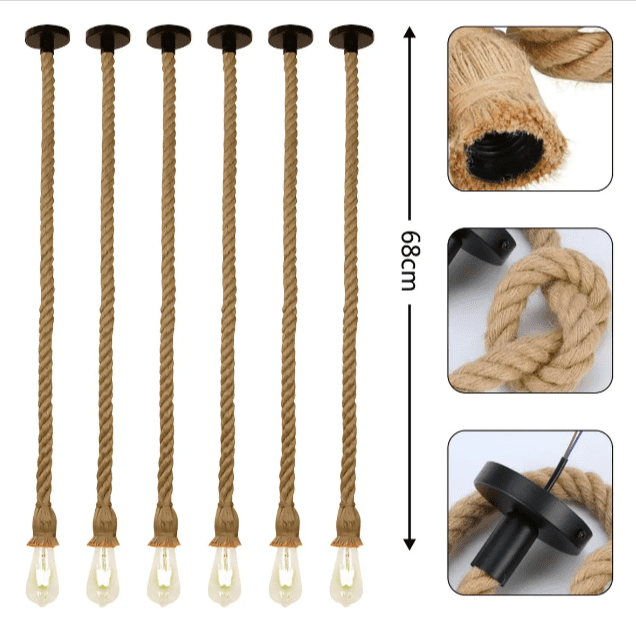 SOCKET COLGANTE VINTAGE T/SOGA BEIGE - Imagen 8