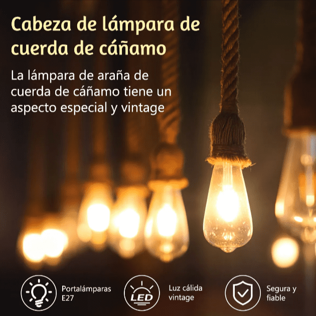 SOCKET COLGANTE VINTAGE T/SOGA BEIGE - Imagen 9