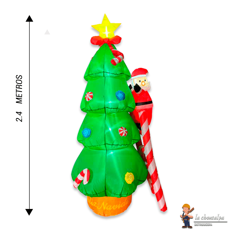 INFLABLE SANTA ESCALANDO ARBOL 2.4M