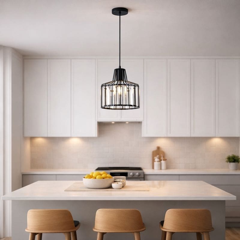 Lampara colgante elegante de cristal, NO INCLUYE BOMBILLO - Imagen 2