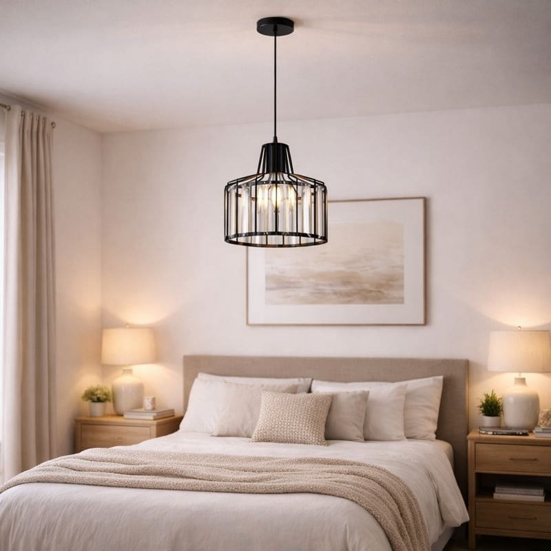 Lampara colgante elegante de cristal, NO INCLUYE BOMBILLO - Imagen 4